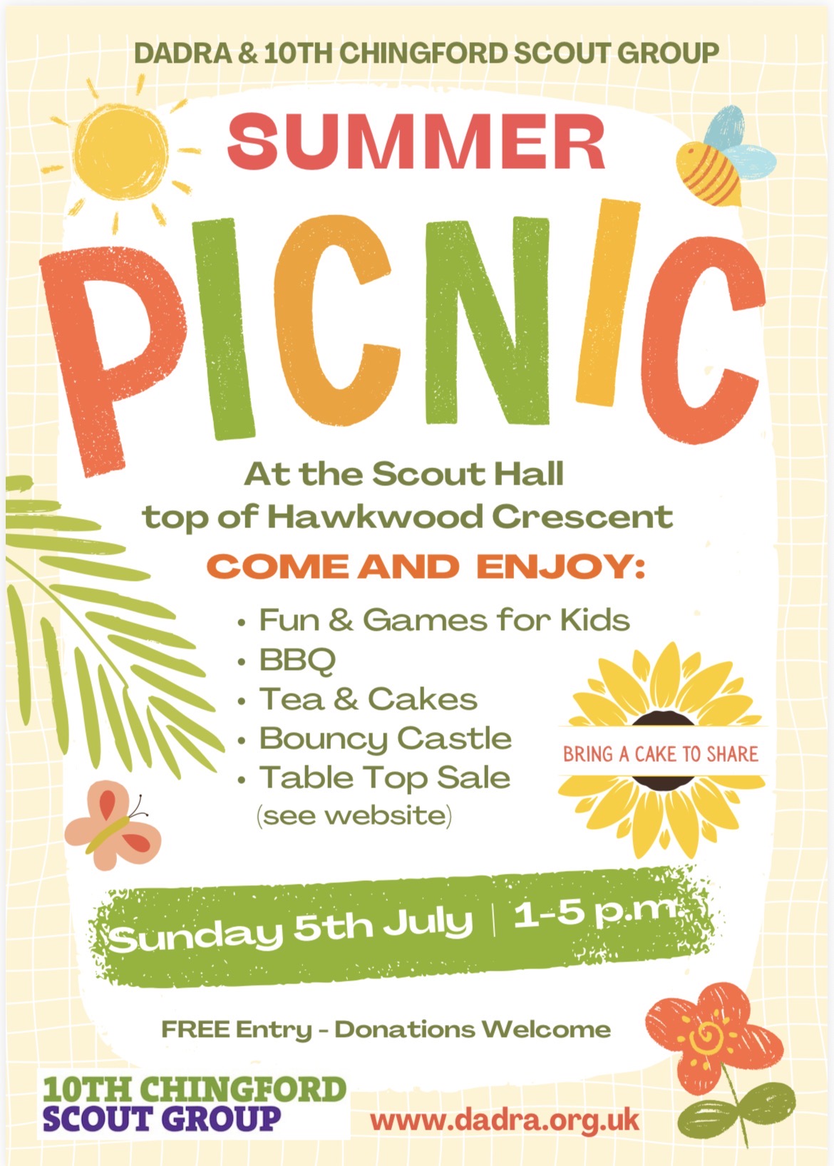 Summer Picnic – Sunday 5th July Summer Picnic – Sunday 5th July